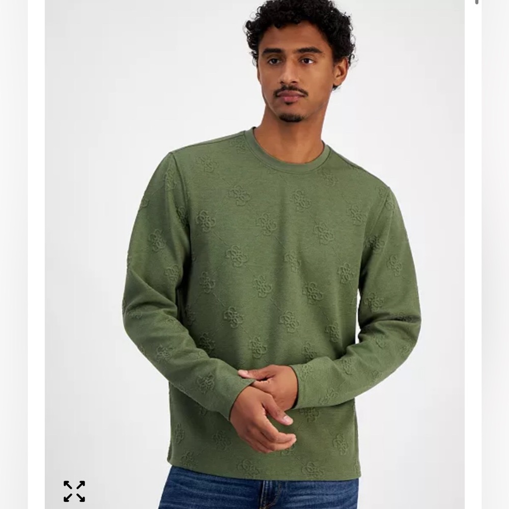 Guess Men's Quattro Logo Knit Sweatshirt sz Large